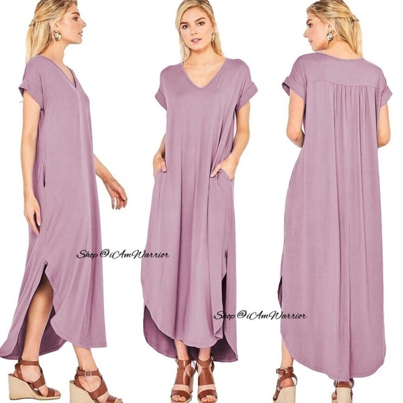 Boutique NWT orchid butter soft t-shirt maxi dress *shop@iamwarrior - Picture 1 of 7